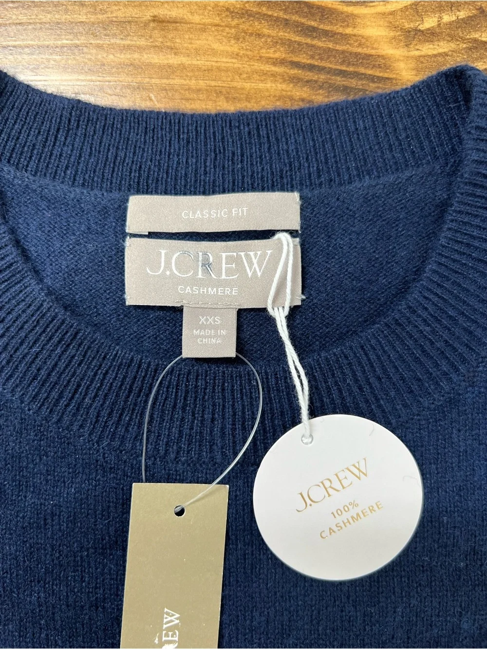 J. Crew Cashmere classic-fit crewneck sweater in Navy Blue Size XXS NWT